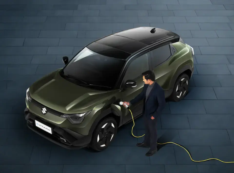 The e VITARA charging port is seamlessly positioned on the front left fender, designed for easy access and everyday convenience. Target charging performance is outlined below: