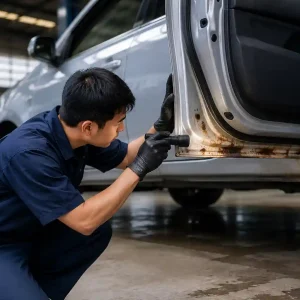 cara mengecek karat body mobil