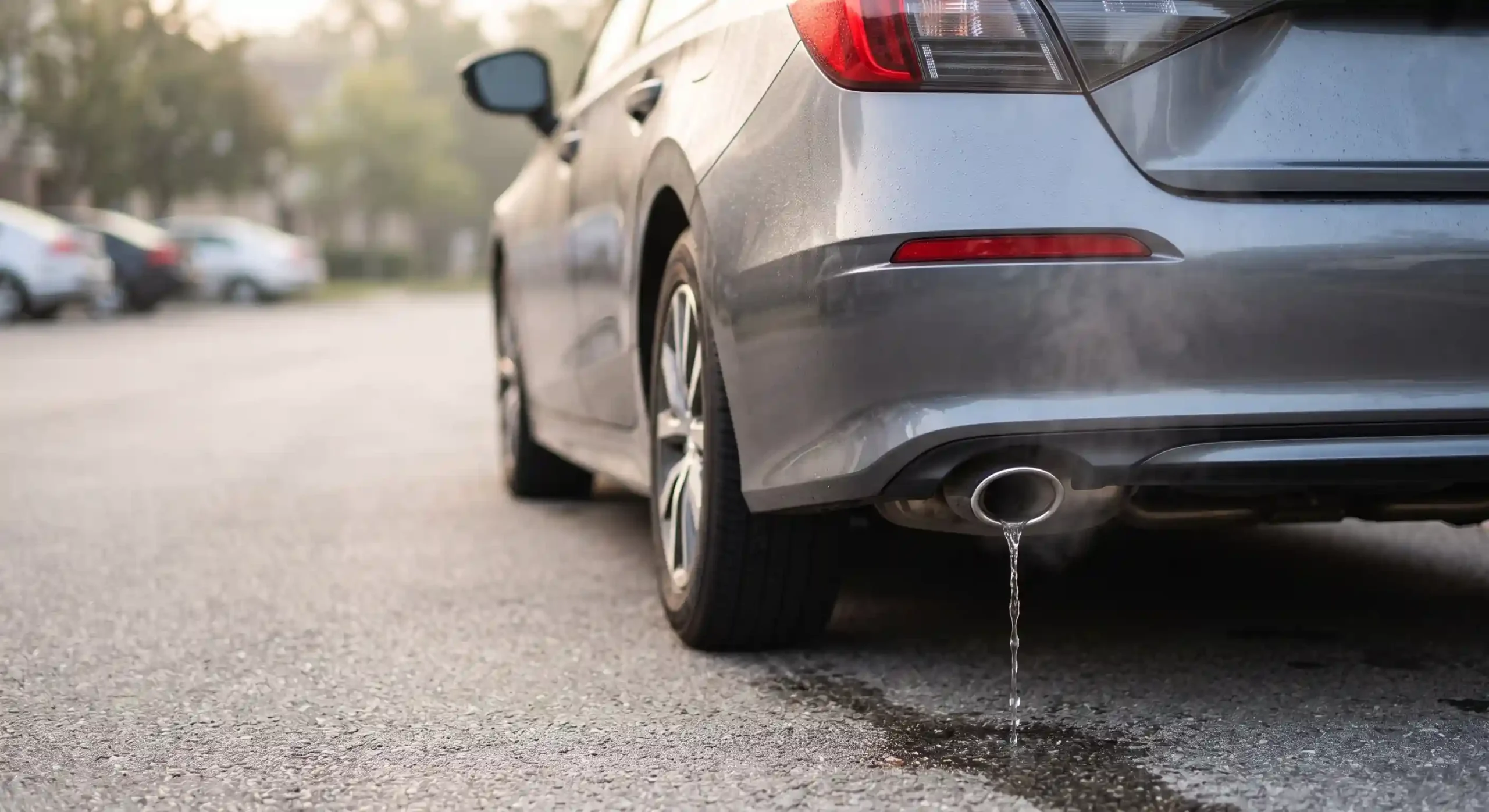 knalpot mobil mengeluarkan air
